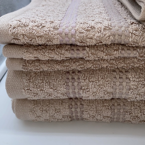 HomeSuite Collection 6 Piece 100% Egyptian Cotton Bath Towel Set Mushroom New - Picture 3 of 7